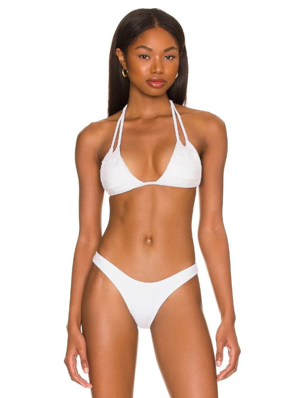 GIGI C Tri Bikini Top in White